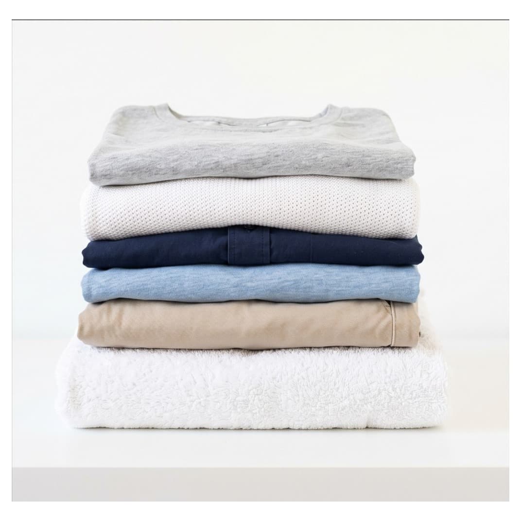 A neat stack of freshly folded laundry